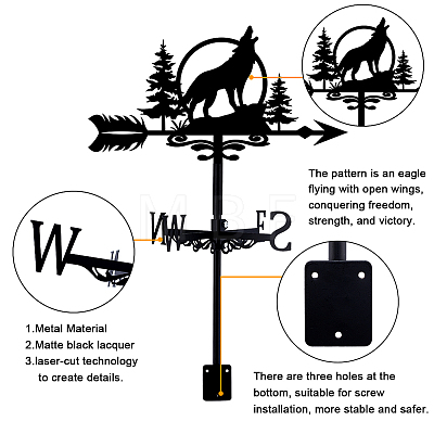 Orangutan Iron Wind Direction Indicator AJEW-WH0265-026-1