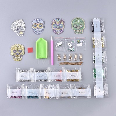 5D DIY Diamond Painting Stickers Kits For Key Chain Making DIY-R076-007-1