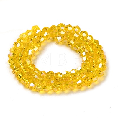 Transparent Electroplate Glass Beads Strands GLAA-F029-3mm-A22-1