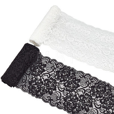 2 Rolls 2 Colors Nylon Lace Trim OCOR-NB0002-68-1