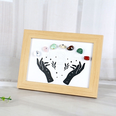 Natural & Synthetic Gemstone and Wooden Picture Frame PW-WG844A8-04-1