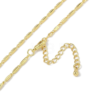 Rack Plating Brass Oval Link Chain Necklaces for Women NJEW-K382-16A-G-1