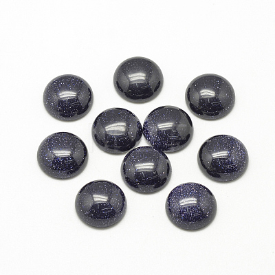 Synthetic Blue Goldstone Cabochons X-G-R416-8mm-34-1