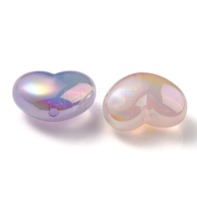 UV Plating Rainbow Iridescent Imitation Jelly Acrylic Beads OACR-C007-08-1