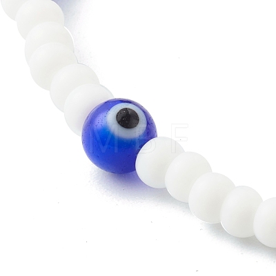 Glass Beads & Handmade Lampwork Beads Stretch Bracelets for Kid BJEW-JB06475-02-1