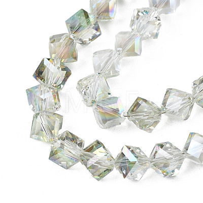 Electroplate Transparent Glass Beads Strands EGLA-N002-29-C03-1