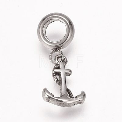 304 Stainless Steel European Dangle Charms LS-OPDL-K001-29AS-1