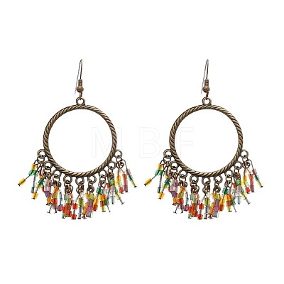 Alloy & Glass Chandelier Earrings for Women WG7E42B-01-1