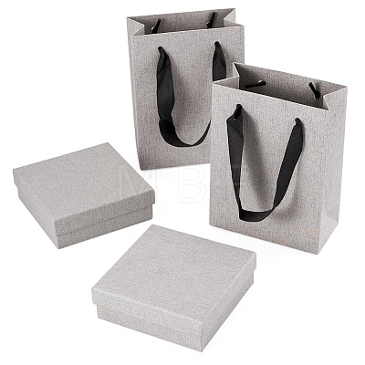 2Pcs Square Paper Jewelry Display Cases CON-TA0001-39F-02-1