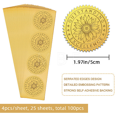 Self Adhesive Gold Foil Embossed Stickers DIY-WH0211-328-1