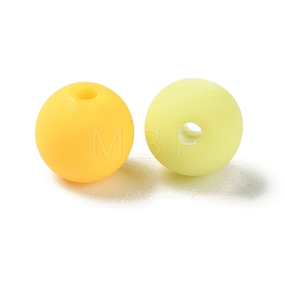 Rubberized Style Imitated Silicone Acrylic Beads MACR-D029-01G-1