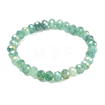 AB Color Faceted Rondelle Glass Beaded Stretch Bracelets for Women BJEW-PH01820-11-1