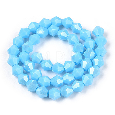 Opaque Solid Color Electroplate Glass Beads Strands EGLA-A039-P6mm-A12-1