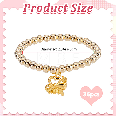 36Pcs CCB Plastic Round Bead Bracelets BJEW-DR00021-1