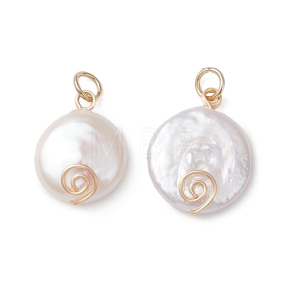 Natural Keshi Pearl Pendants PALLOY-JF04810-01-1