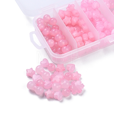 5 Styles Imitation Jelly Acrylic Beads MACR-YW0001-96-1
