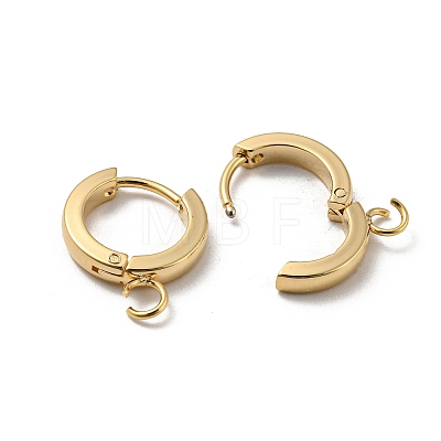 201 Stainless Steel Huggie Hoop Earrings Findings STAS-A167-01J-G-1