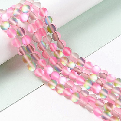 Synthetic Moonstone Beads Strands G-E573-01B-11-1