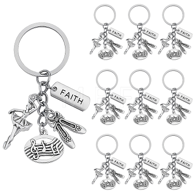 20Pcs Alloy Charm Keychains KEYC-SC00026-1