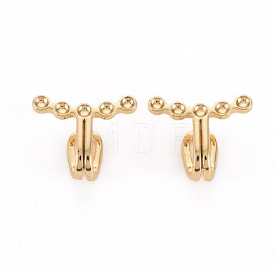 Brass Rhinestone Settings Clip-on Earring Findings KK-S356-432-NF-1