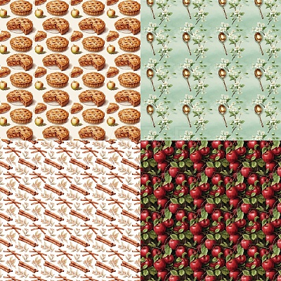 24Pcs 12 Styles Food Scrapbook Paper Pad PW-WG61BEF-01-1