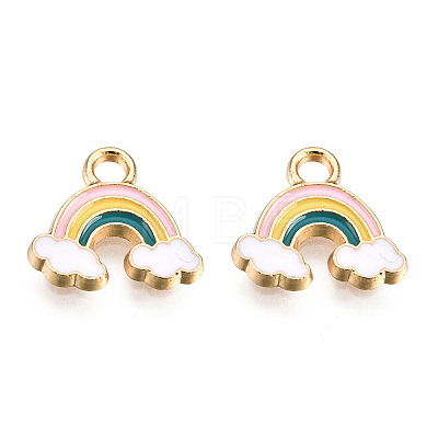 Light Gold Plated Alloy Charms LS-X-ENAM-T009-06-1