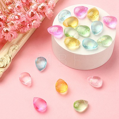 20Pcs 5 Colors Transparent Spray Painted Glass Beads GLAA-YW0001-91-1