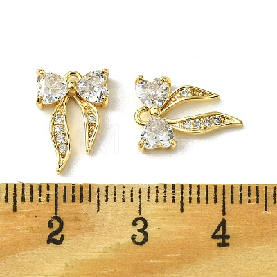 Brass Micro Pave Cubic Zirconia Charms FIND-Z035-04G-1