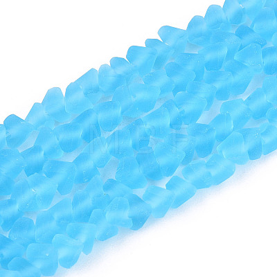 Frosted Transparent Glass Beads Strands GLAA-N016-4mm-06-1