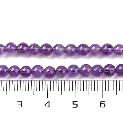 Natural Amethyst Round Bead Strands G-M212-4mm-01B-1