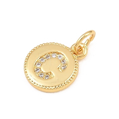 Brass Micro Pave Clear Cubic Zirconia Charms CU-CBA56CE-12G-C-1