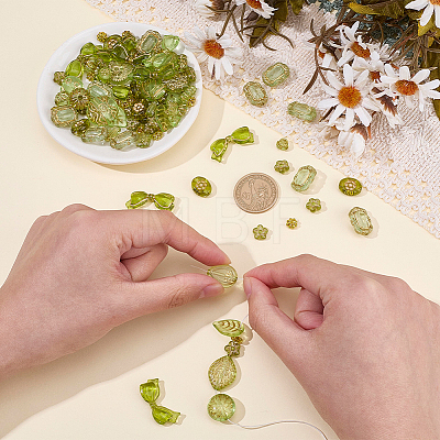 120Pcs 6 Styles Transparent Acrylic Beads OACR-SC0003-09-1
