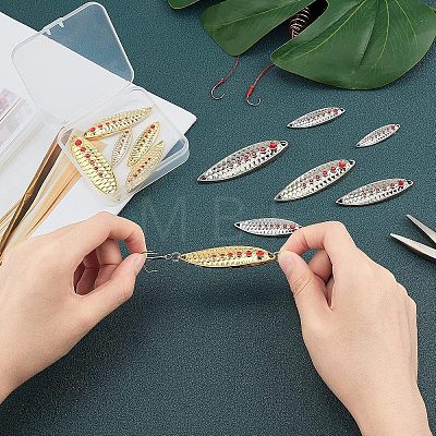 SUPERFINDINGS 12 Pcs 6 Styles Zinc Alloy Fishing Bait Jig Head Spoon Lure FIND-FH0001-61-1