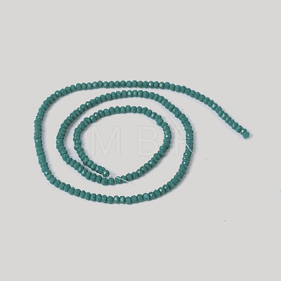 Imitation Jade Glass Faceted Rondelle Beads Strands GLAA-A024A-10-1