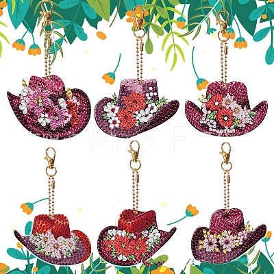 Flower Hat DIY Pendant Decoration Diamond Painting Kit PW-WG43605-01-1
