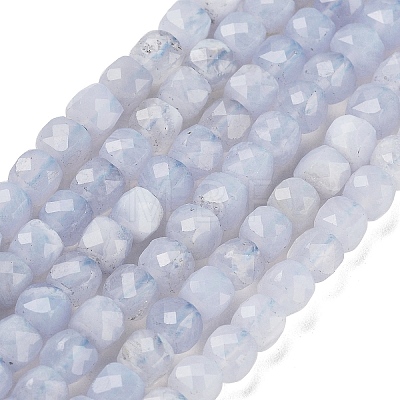 Natural Blue Lace Agate Beads Strands G-H042-A09-02-1