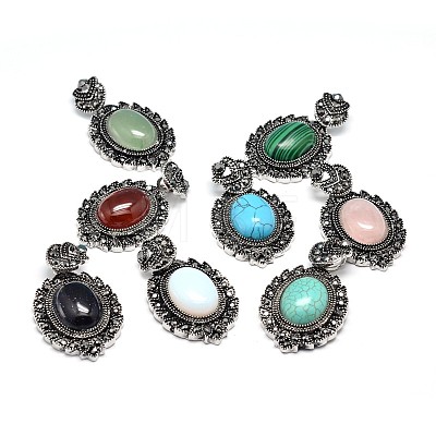 Natural & Synthetic Gemstone Gothic Pendants G-F228-18-FF-1