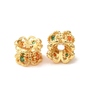 Brass Micro Pave Cubic Zirconia Beads CU-CBA54A3-02G-01-1