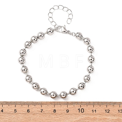 Brass Ball Link Chain Bracelets for Women BJEW-H640-02A-P-1