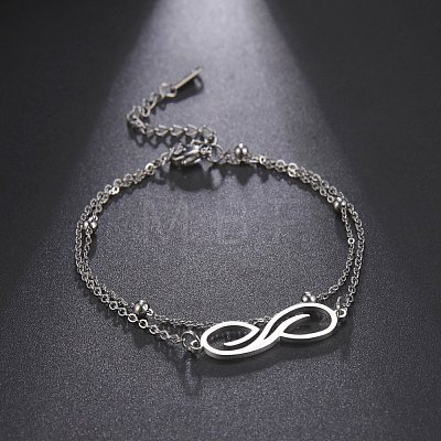 Infinity 304 Stainless Steel Double Layer Anklets FS-WGFE1F4-01-1
