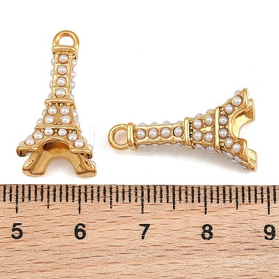 304 Stainless Steel & ABS Plastic Pearl Pendants SA-CBA4809-10G-1