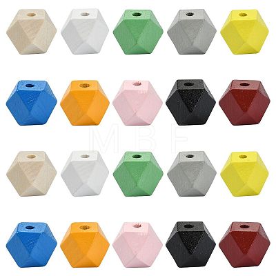 20Pcs 10 Colors Wood Beads WOOD-FS0002-58-1