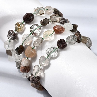 Natural Lodolite Quartz Beads Bracelets GG-CBA05D5-02B-09-1