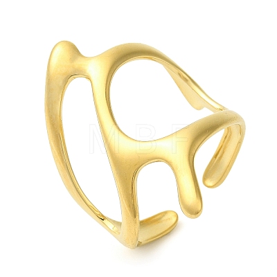 304 Stainless Steel Open Cuff Rings for Women LS-RJEW-Z043-02F-1
