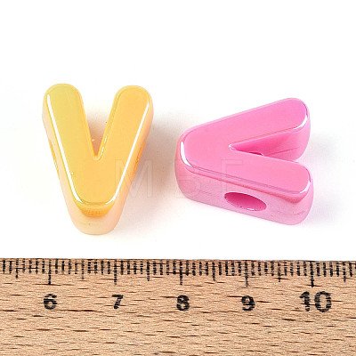 UV Plating Opaque Acrylic European Beads OACR-M027-03V-1