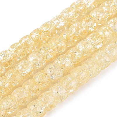 Crackle Transparent Glass Beads Strands GLAA-N069-03A-09-1