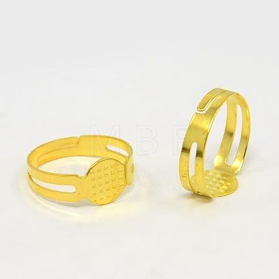 Adjustable Mixed Style Brass Finger Ring Settings KK-X0075-1