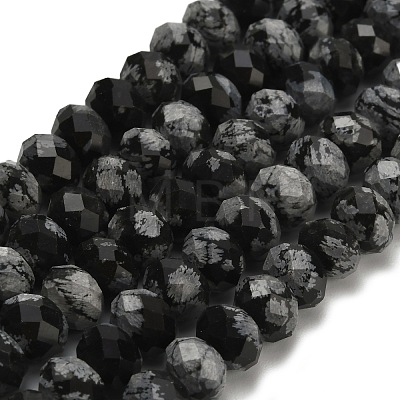 Natural Snowflake Obsidian Beads Strands G-Z111-A21-1