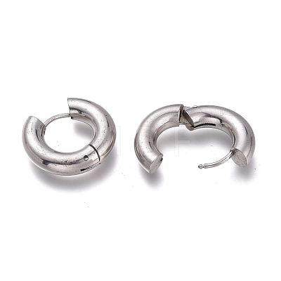 201 Stainless Steel Huggie Hoop Earrings EJEW-O095-05-14-1