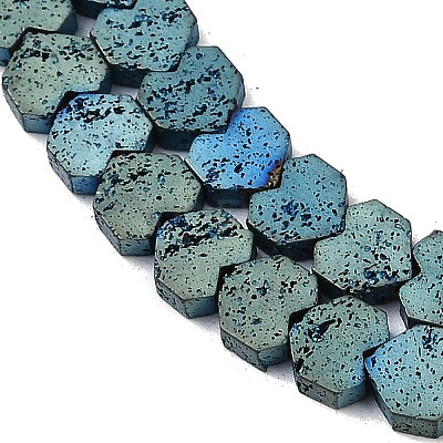 Electroplated Natural Lava Rock Beads Strands G-K388-04A-03-1